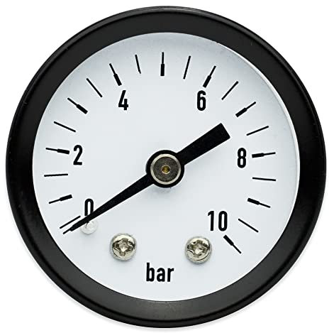 Manometer 42 mm Hauswasserwerk 1/4 AG 0-10 bar Wasserdruck Wasser Luft Druckmanometer Druckkessel Mambrankessel AM-MAN42