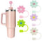 Velaco 5 PCS Silicone Straw Covers, Compatible with Stanley 30/40 Oz Cup, 10mm, Cute Flower Design, Dust-Proof, Reusable, 40 Oz Capacity, Tumbler Top Straw Covers