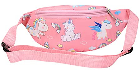 ARVALOLET Mode Kinder Taille Pack Kinder Mädchen Fanny Brust Schulter Messenger Taschen Nette Cartoon Dinosaurier Druck Geldbörse, Stil Zwei, Rosa, modisch