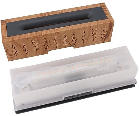 Pssopp Flammen Diffusor Geräuschlos Kühler Nebel Luftbefeuchter Diffusor für ätherische Öle für Zuhause Schlafzimmer Yoga Spa (Helle Holzmaserung)