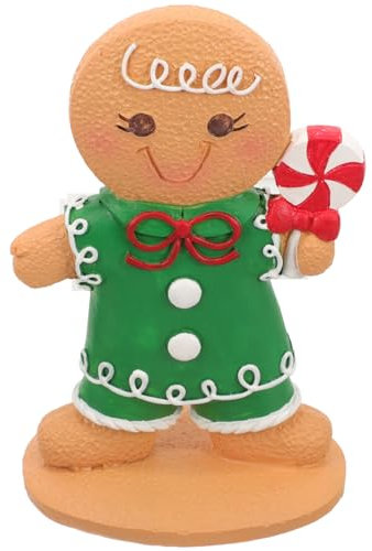 EXCEART Weihnachten Lebkuchenmann Figur Deko Lebkuchen Statue Skulptur Dekofigur Sammlerfigur Weihnachtsdeko Harz Ornament für Weihnachtsparty Tischdeko