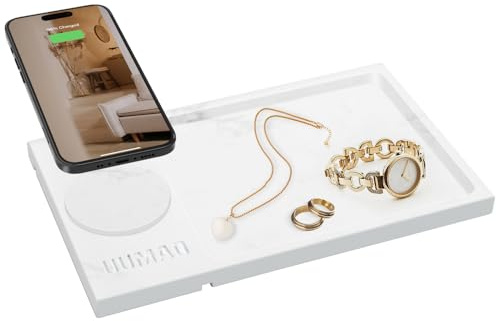 UUMAO Marble Tray Magnetic 15W Wireless Charger, for Magsafe iPhone15/14/13/12 (with PD Adapter) (Marble), MT-150