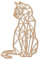 Polygon Katze Holz Wandtattoo XXL – Modernes Holzschild für Katzenbesitzer, Deko für Wohnzimmer & Kinderzimmer – Geschenk Katzenfreunde, 12 Farben