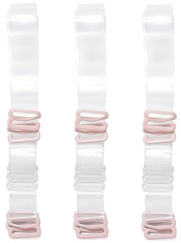 Magicmode 3 Coppie Clear Bra Straps Reggiseno Spallina di Ricambio Elastico Regolabile Removibile 10MM