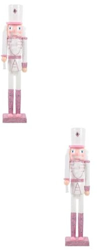 IMIKEYA 2 Pièces Ornement De Marionnette De Soldat Nombre Jouets Trousse d'art Et D'artisanat Décorations d'arbre De Casse-Noisette Mini-Jouet Jeux à Boire Noël Ornements Délicat Bois