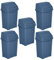 CHPL (Pack Of 5) - 50L Litre Strong Plastic Bin with Removable Swing Lid Waste Recycle Rubbish Dustbins Trash Can Refused Bins For Kitchen/Bathroom/Office - [Navy]