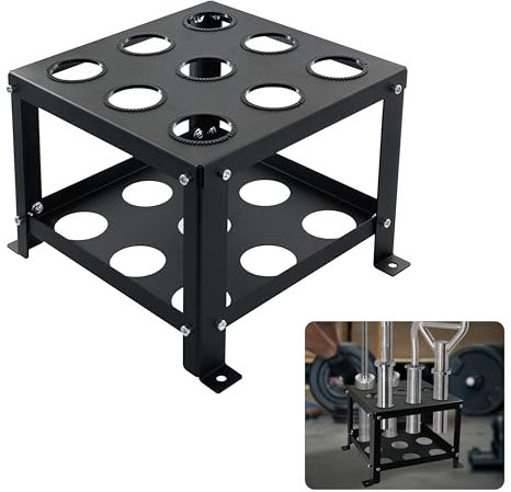 VANROUG Supporto verticale da pavimento per bilanciere olimpico a 9 bar, supporto per bilanciere olimpico, supporto verticale resistente