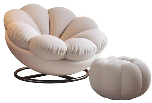 LYXXJRYBHD Bodenstuhl, Relaxliege Wohnzimmer, Ecksofa Klein, Couch Beige, 360° Drehbarer Gaming-Sessel, Ruhesessel für Wohnzimmer, Büro, Leseecke(Gray)