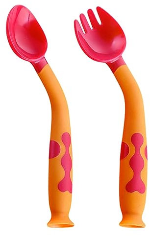 SHOWERORO 1satz Biegsames Babybesteck Set Löffel Und Für Kleinkinder Ergonomisches Essgeschirr Für Rutschfester Griff Für Selbstständige -frei Mit Saugnapf
