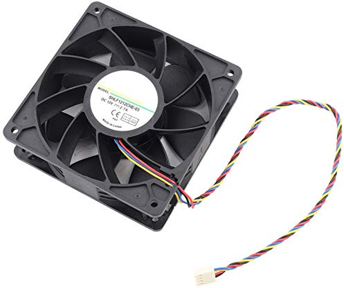 Mtlavishness Ventilador de 12 V 80 x 80 x 25 6000 rpm Conector de 4 Pines para Antminer S7 S9 15.0 × 13.0 × 5.0 2.7 A