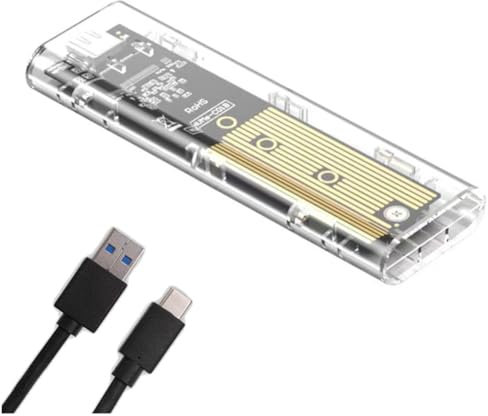 Hxhsgmeh M2 SSD Case M.2 NVMe+NGFF Dual Protocol SSD Enclosure USB 3.2 Gen2 10Gbps Transparent External Drive Case for PC A