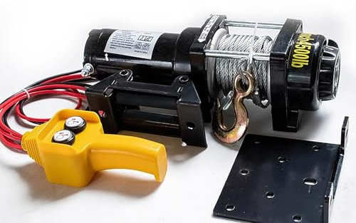 KELUNIS Treuil éLectrique De 3 000 Lbs Treuil à CâBle en Acier éTanche 12 V avec TéLéCommande Filaire Et Plaque De Montage pour Treuil De Remorque Tout-Terrain,4500lbs