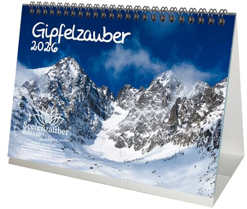 Gipfelzauber DIN A5 Tischkalender für 2026 Berge und Gipfel - Seelenzauber