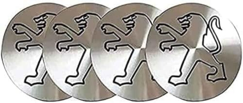 HDKSLE 4 stück Auto Nabendeckel für Peugeot 107 108 206 207 308 307 508 2008 56mm, Radnabenkappen Radnaben Mittelabdeckungen Wasserdicht Staubdicht Radzierblende Zubehör