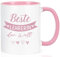 Joymaking Beste Lehrerin Geschenke Kaffeetasse für Beste Lehrerin der Welt, Abschiedsgeschenk Dankeschön Geburtstag Ruhestand Geschenk für Lehrerin, 320ml Rosa