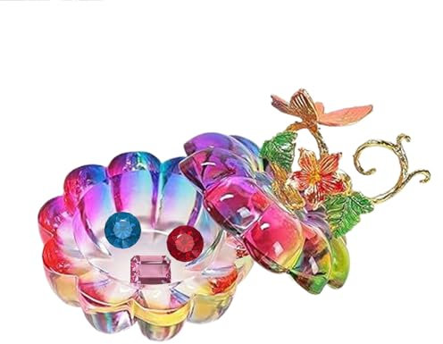 Kristall Schmuckdose - Kristallglas Aufbewahrungsbox Mit Deckel - Elegante Ohrring Organizer Mit Hochwertigem Design Geschenkidee Für Damen Mütter