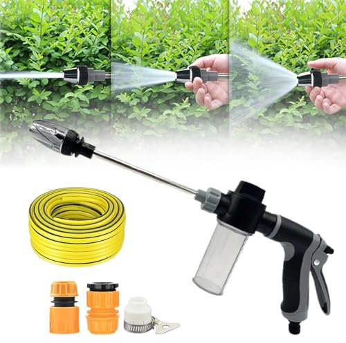 Waterblitz Pressure Washer, Waterblitz Power Washer, Water Blitz Pressure Washer for Garden Hose, Patio Cleaner, Car Wash, Electric-Free High-Pressure Jet (1PCS (5m Hose+ Foam Pot))