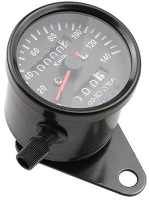 Velómetro de motocicleta - Odómetro de pantalla de estilo vintage y combinación de tacómetro, clúster de instrumentos de indicadores LED, medidor analógico de cara negra | Calibre de tablero conf