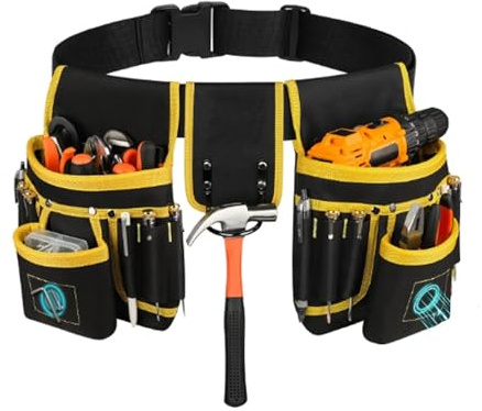 Men's Magnetic Tool Belt, 26-pocket Heavy-duty Tool Bag, Magnetic Gun Holster Nail Detachable And Adjustable Waist Bracket