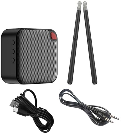 Jiuvaso Batteria elettronica, bacchette elettroniche, batteria virtuale compatta con altoparlante, bacchette per aerea per suonare e fare pratica