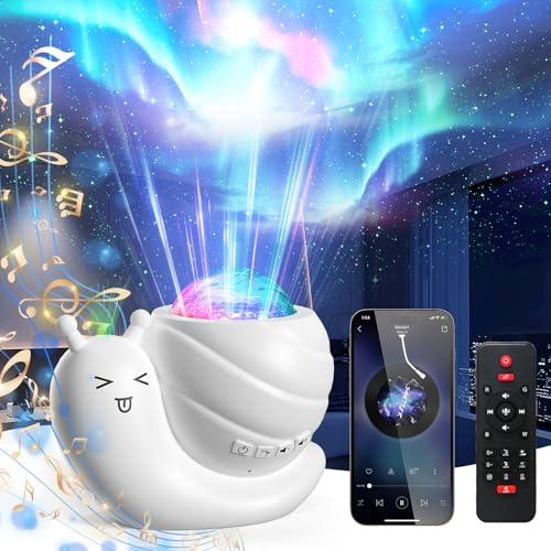 Projecteur Ciel Etoile Veilleuse 5 en 1,Veilleuse Enfant avec Aurora,Projecteur Galaxie avec Haut-parleur Télécommande Gradation Contrôle Minuterie Connexion Musique,Pour Enfants Adultes（Blanc）
