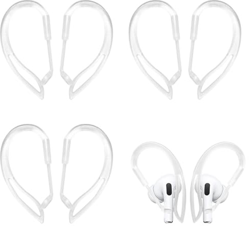 3 Pairs Anti-Slip Sport Ear Hooks Compatible with AirPods Pro 3 AirPods Pro 2 AirPods Pro 1 Silicone Soft Multi-Dimensional Adjustable Anti-Drop Ear Holder Protective Ear Tips Accessories