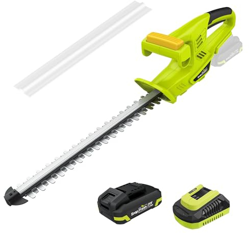 SnapFresh Taille-Haie sans Fil 20V, Longueur de Coupe 45 cm, Taille-Haie Batterie avec Lame Double Action Mn65 2800 SPM, Léger pour Haies, Arbustes et Jardin, Batterie 2,0Ah et Chargeur Inclus