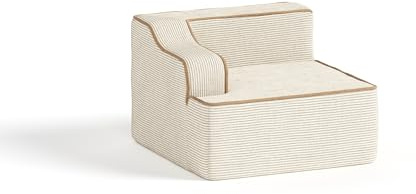 ALPHA HOME Boneless Couch, 1-Sitzer (einseitige Armlehne) Cloud Sofa mit Tiefer Sitzfläche, Modulares Ecksofa für das Wohnzimmer, Keine Montage Erforderlich, Cord, Beige