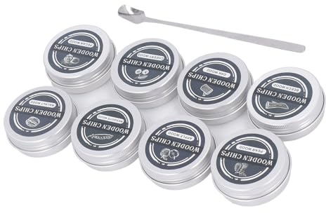 RiToEasysports Räucherspäne, 8 Geschmacksrichtungen, Natürliche Holzspäne Zum Räuchern, Einschließlich Apfel, Eiche, Buche, Hickory, Kirsche, Birne, Mesquite und Walnuss, mit