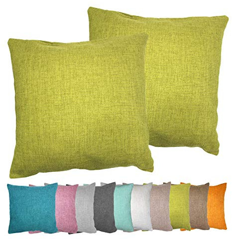 Moon Luxury Doppelpack Kissenhülle in Struktur-Optik Chenille garngefärbt 2 x Kissenbezug 50x50 cm hellgrün