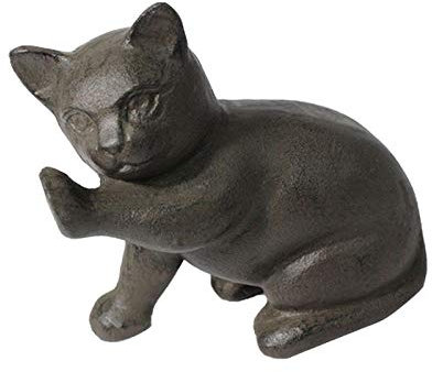 UDRJU Statue Figure Sculpture Retro Metal Animal Cat Cast Iron Door Stop Home Decoration