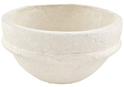 Mud Pie Paper Mache Bowl, Small, 3 x 5 Dia, White