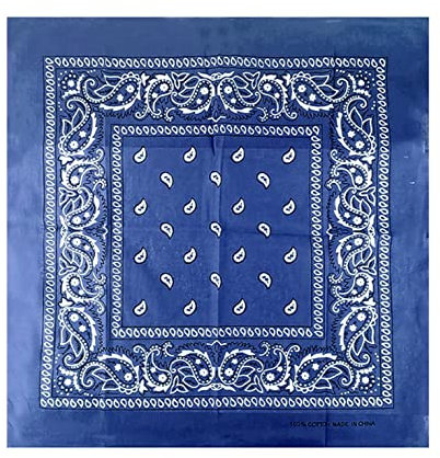 JOPHY & CO. Bandanas aus 100% Baumwolle für Damen Herren Kinder Unisex mit Paisley Muster Kopftuch Kopfbedeckung Schal für Haar/Hals/Handgelenk/Kopf COD.644 (Königlich Paisley)
