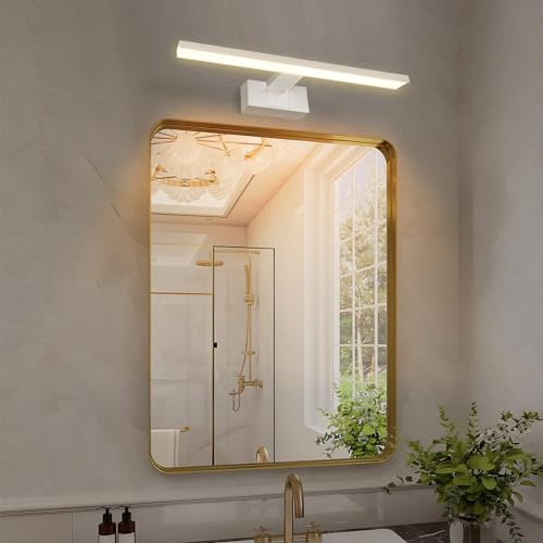 Aigostar Lampara LED de Espejo 40cm 8W 560LM Lámpara de Baño Amarillo Cálido 4000K Lámpara LED de Pared IP44 230V Luz de Espejo de Baño de Blanco