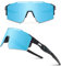 DUDUKING Sonnenbrille Fahrradbrille Herren Damen,Wassertransferdruck Sportbrillen Radsport Brillen für Outdoorsport Radfahren Laufen Golf UV 400 Schutz Baseball Brille (Weiß Blau)