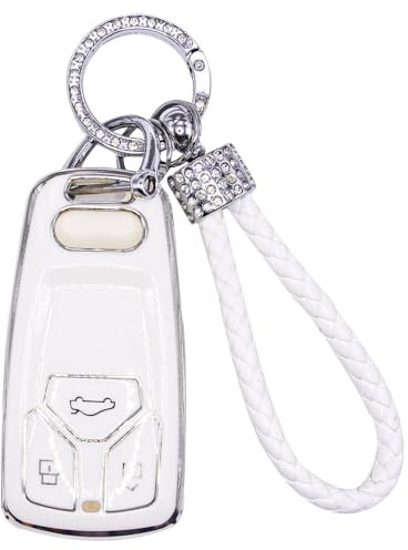RCBDCYGJ Autoschlüssel Hülle Cover, 3 Tasten Autoschlüssel Cover Kompatibel mit A4 B9 A5 A6L S4 S5 S7 8W Q7 4M TT TTS RS