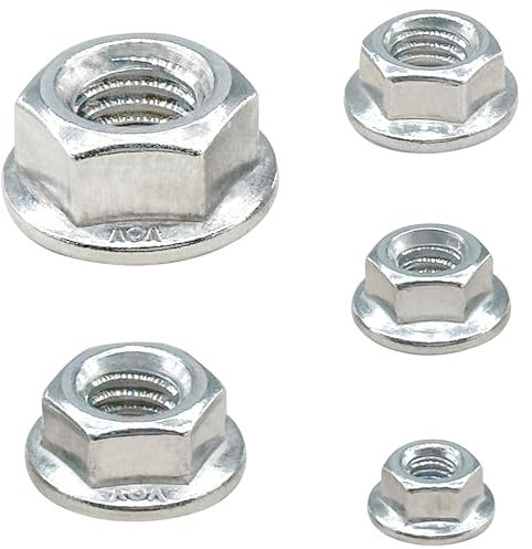 75 PCS M3 - M8 304 Stainless Steel Hex Flange Nuts Set