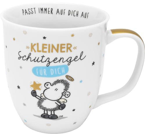 Sheepworld Tasse mit Motiv Kleiner Schutzengel | Sprüchetasse, 40 cl, Porzellan, mit Geschenk-Anhänger | Geschenk Weihnachten, Silvster, Kommunion, Taufe | 48971