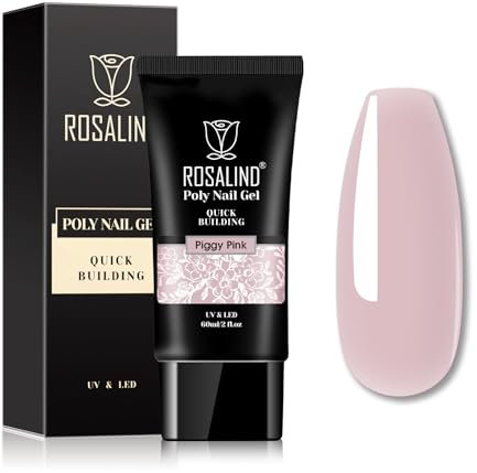 ROSALIND Extension Poly Nagelgel 60ml, Helles Violett UV LED Quick Building Nail Gel, Poligel für Nägel, für Profesionelle Salon & zu Hause DIY, Geschenk für Nagelliebhaber