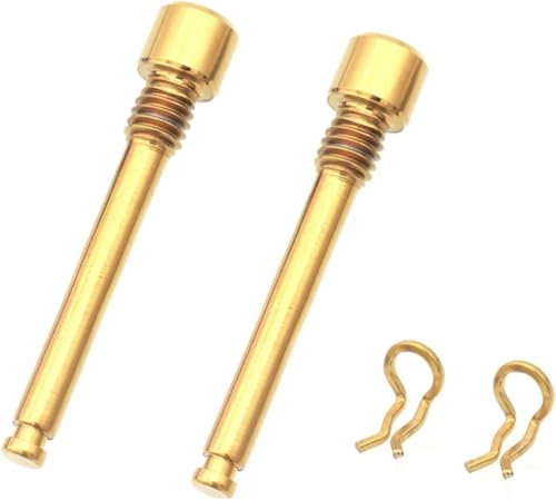 Titan-Schrauben für Fahrrad-Scheibenbremsbeläge Gewindestifte Fahrrad-Bremssattel-Schrauben mit Sprengringen Universal für Mountainbike,Disk Caliper (Gold)
