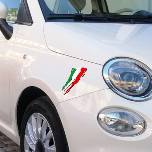 Decalart Kit 2 Adesivi universali Graffio Bandiera Tricolore Italia Ita stickers auto moto casco varie misure decalcomanie L087 (15 x 15 cm)