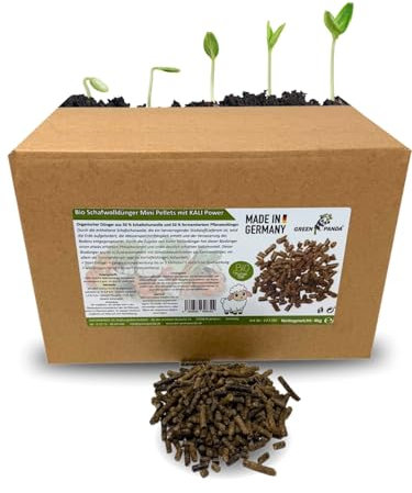 GreenPanda Bio Schafwollpellets Dünger - 4kg Organischer Langzeitdünger - Schafwolle Dünger für Garten, Haus & Zimmerpflanzen mit KALI-BOOST (4kg)