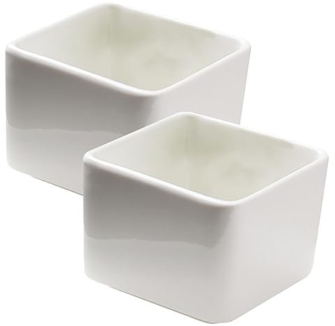 PartyKindom 2 Pezzi ciotole per immersione domestiche cucina cucine Compatto ristorante scodelle piatto piccolo piccole ciotole per immersione piatto di ketchup piatto di salse ceramica bianca