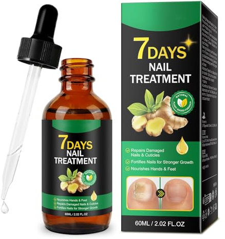 Tratamiento de Hongos en las Uñas, Tratamiento de Hongos en las Uñas de Jengibre para Uñas de Manos y Pies, 60ml Reparadores de Uñas Solución, Fortalece la Uña, La Uña se Regenera de Forma Natural
