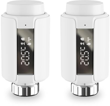 Zigbee Heizkörperthermostat TRV(2er-Set) – Intelligentes Heizventil mit App-Steuerung, benötigt Zigbee 3.0 Hub, kompatibel mit Alexa & Home Assistant Tuya & Smart Life App
