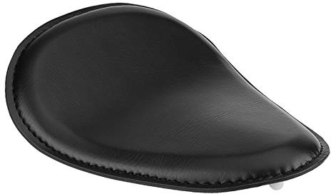 ZASCHMOY 3 Motorcycle Black Leather Solo Seat with Mount Spring Bracket for Chopper Bobber Custom