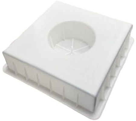 Cassaforma in Cemento, Blocco di Cemento Bianco, mattonella, Accessorio per l'arredo di Giardino e Cortile, 40x40x10.5 Cm