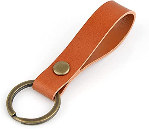 richbud Gemüse Leder POB massivem Metall bronze Handwerk Schlüsselanhänger Key Ring Schlüsselband handgefertigt hautfarben
