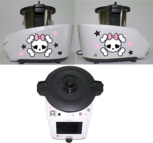 Aufkleber passend für Monsieur Cuisine Connect Totenkopf Pink