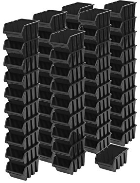 60 Stück Stapelbox Regalkiste Sortierbox Sichtlagerkiste IN-Box 0,6 Liter Lagerbox 15,5 x10 x 7 cm